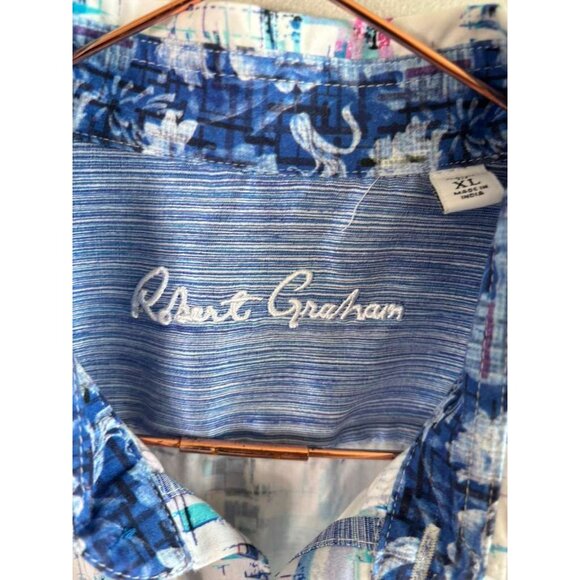 Robert Graham Mens Nassau Shirt Classic Fit Button Down Casual Multi Size XL - Picture 5 of 11